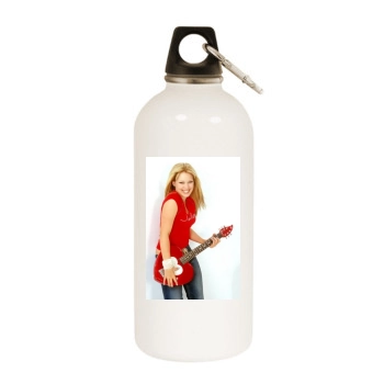 Hilary Duff White Water Bottle With Carabiner