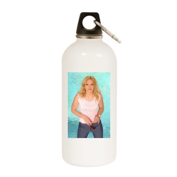 Hilary Duff White Water Bottle With Carabiner