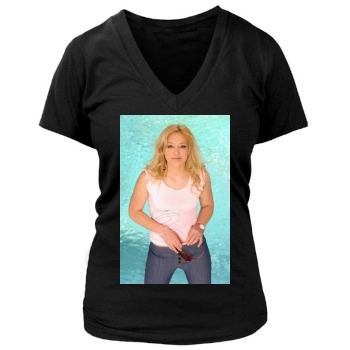 Hilary Duff Women's Deep V-Neck TShirt