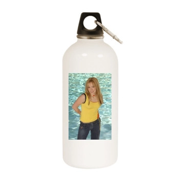 Hilary Duff White Water Bottle With Carabiner