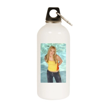 Hilary Duff White Water Bottle With Carabiner