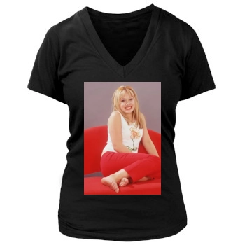 Hilary Duff Women's Deep V-Neck TShirt