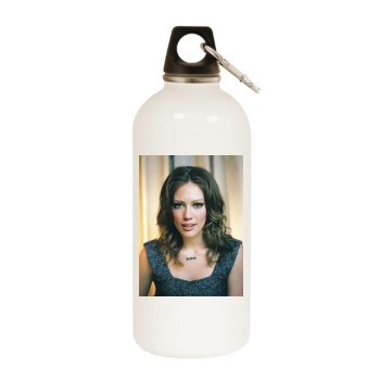 Hilary Duff White Water Bottle With Carabiner