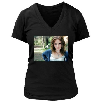 Hilary Duff Women's Deep V-Neck TShirt