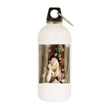 Hilary Duff White Water Bottle With Carabiner