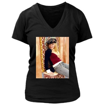 Hilary Duff Women's Deep V-Neck TShirt