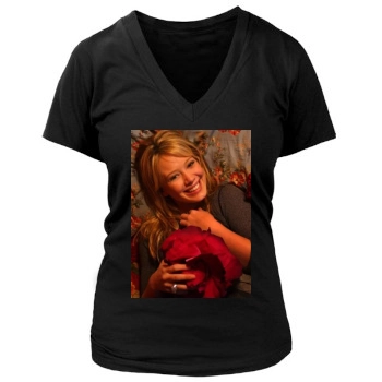 Hilary Duff Women's Deep V-Neck TShirt