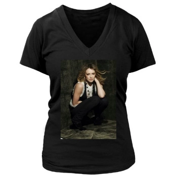 Hilary Duff Women's Deep V-Neck TShirt