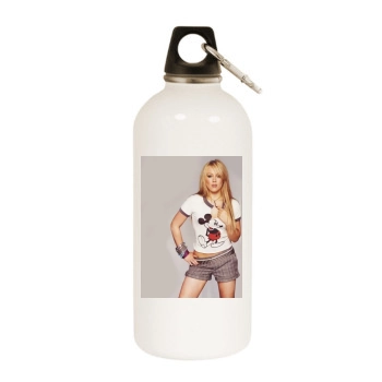 Hilary Duff White Water Bottle With Carabiner