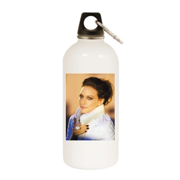 Hilary Duff White Water Bottle With Carabiner