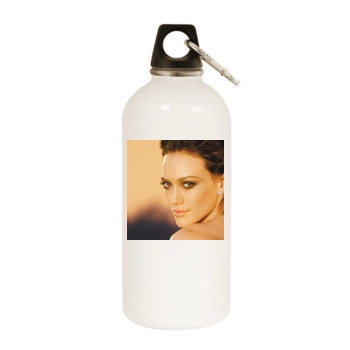 Hilary Duff White Water Bottle With Carabiner