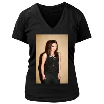 Hilary Duff Women's Deep V-Neck TShirt