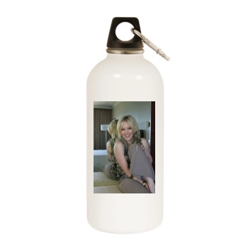 Hilary Duff White Water Bottle With Carabiner