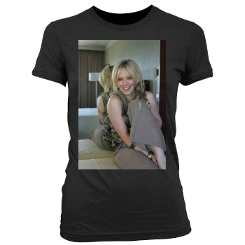 Hilary Duff Women's Junior Cut Crewneck T-Shirt