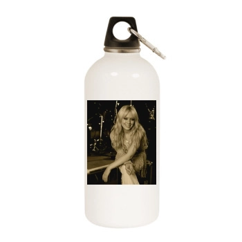 Hilary Duff White Water Bottle With Carabiner