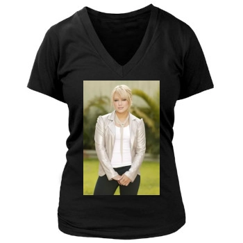 Hilary Duff Women's Deep V-Neck TShirt