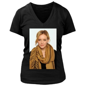 Hilary Duff Women's Deep V-Neck TShirt