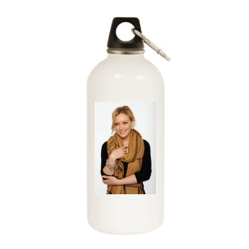 Hilary Duff White Water Bottle With Carabiner