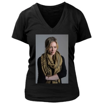 Hilary Duff Women's Deep V-Neck TShirt