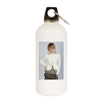 Hilary Duff White Water Bottle With Carabiner