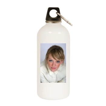 Hilary Duff White Water Bottle With Carabiner