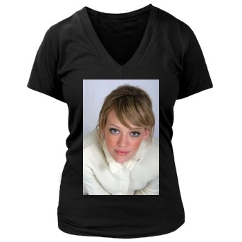 Hilary Duff Women's Deep V-Neck TShirt