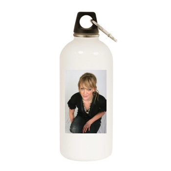 Hilary Duff White Water Bottle With Carabiner