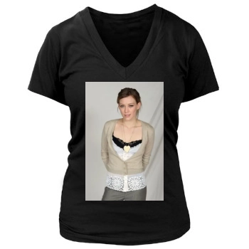 Hilary Duff Women's Deep V-Neck TShirt