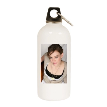 Hilary Duff White Water Bottle With Carabiner