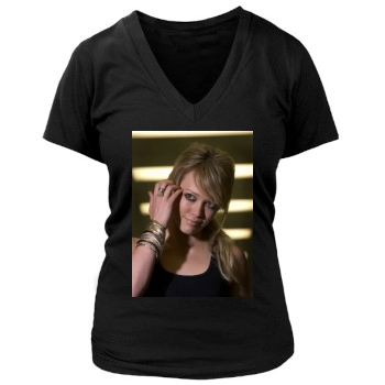 Hilary Duff Women's Deep V-Neck TShirt