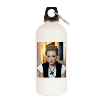 Hilary Duff White Water Bottle With Carabiner