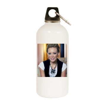 Hilary Duff White Water Bottle With Carabiner