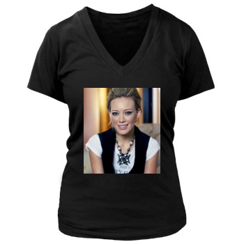 Hilary Duff Women's Deep V-Neck TShirt