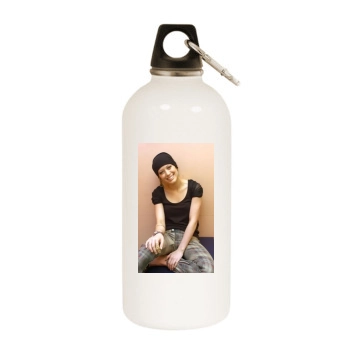 Hilary Duff White Water Bottle With Carabiner