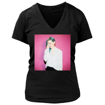 Hilary Duff Women's Deep V-Neck TShirt