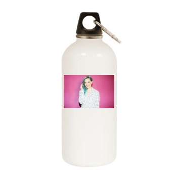 Hilary Duff White Water Bottle With Carabiner