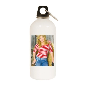 Hilary Duff White Water Bottle With Carabiner