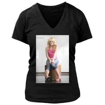 Hilary Duff Women's Deep V-Neck TShirt