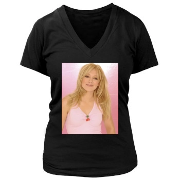 Hilary Duff Women's Deep V-Neck TShirt