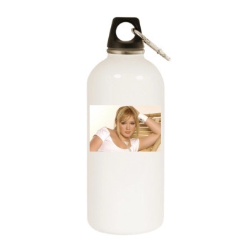 Hilary Duff White Water Bottle With Carabiner