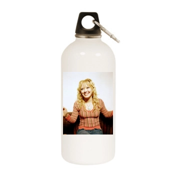 Hilary Duff White Water Bottle With Carabiner