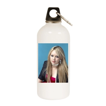 Hilary Duff White Water Bottle With Carabiner