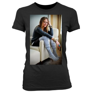 Hilary Duff Women's Junior Cut Crewneck T-Shirt