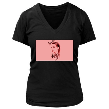 Hilary Duff Women's Deep V-Neck TShirt