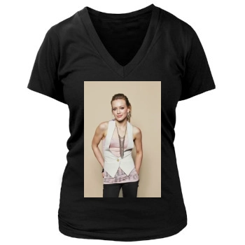 Hilary Duff Women's Deep V-Neck TShirt