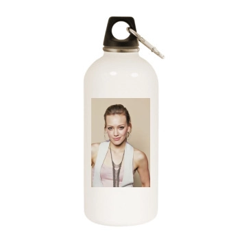 Hilary Duff White Water Bottle With Carabiner