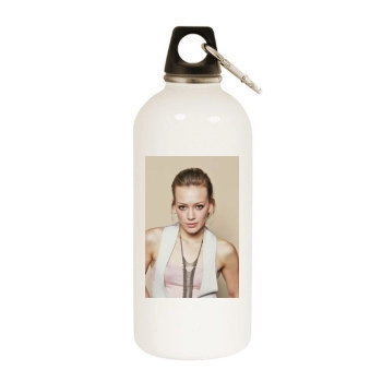 Hilary Duff White Water Bottle With Carabiner