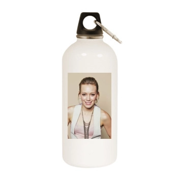 Hilary Duff White Water Bottle With Carabiner