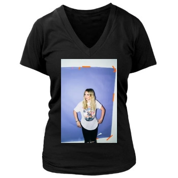 Hilary Duff Women's Deep V-Neck TShirt