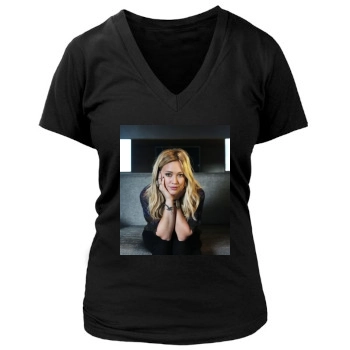 Hilary Duff Women's Deep V-Neck TShirt